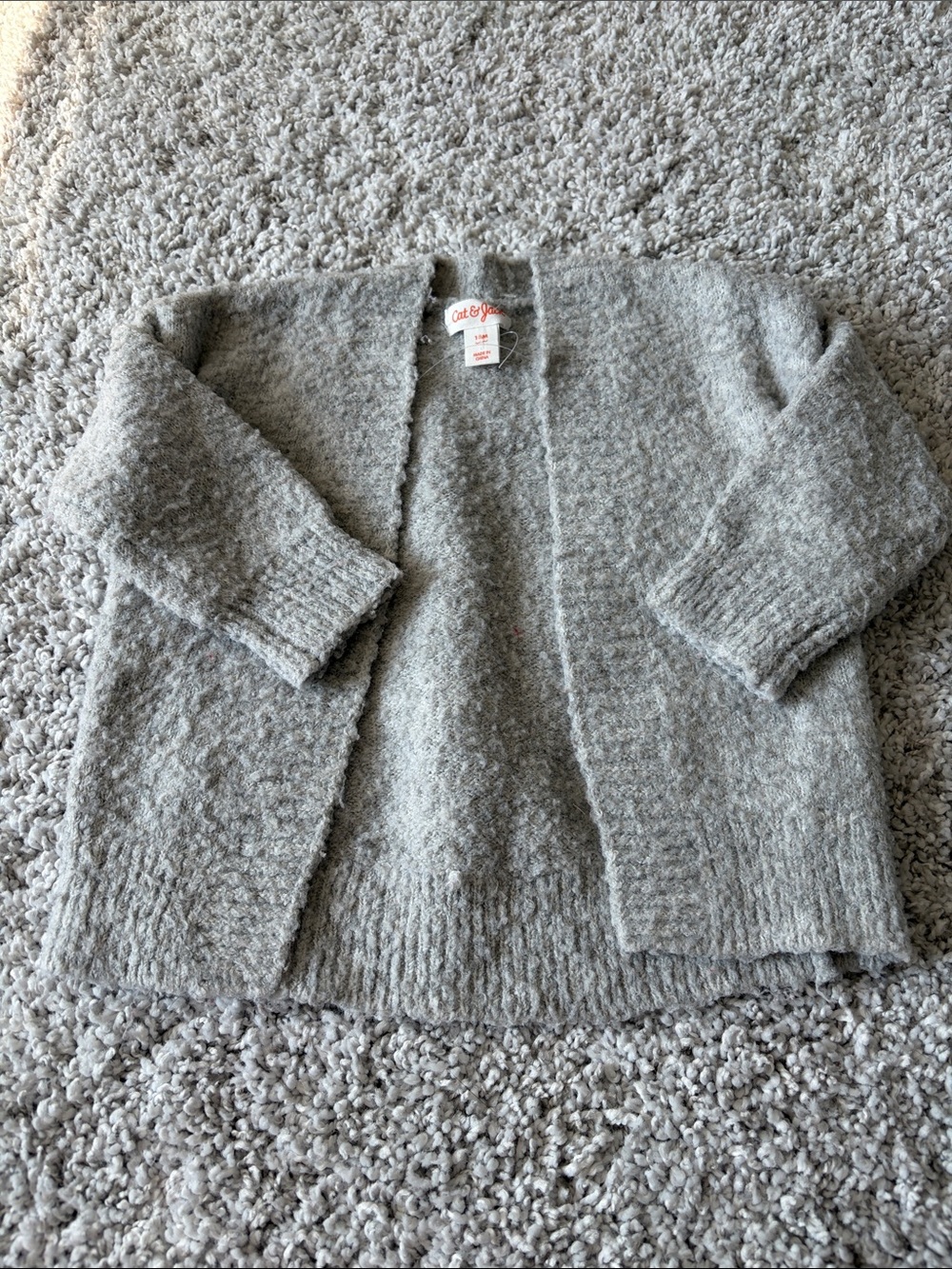 Cat & Jack Gray Open-Front Knit Cardigan
